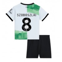 Otroški Nogometni dresi Liverpool Szoboszlai Dominik #8 Gostujoči 2023-24 Kratek Rokav (+ Kratke hlače)